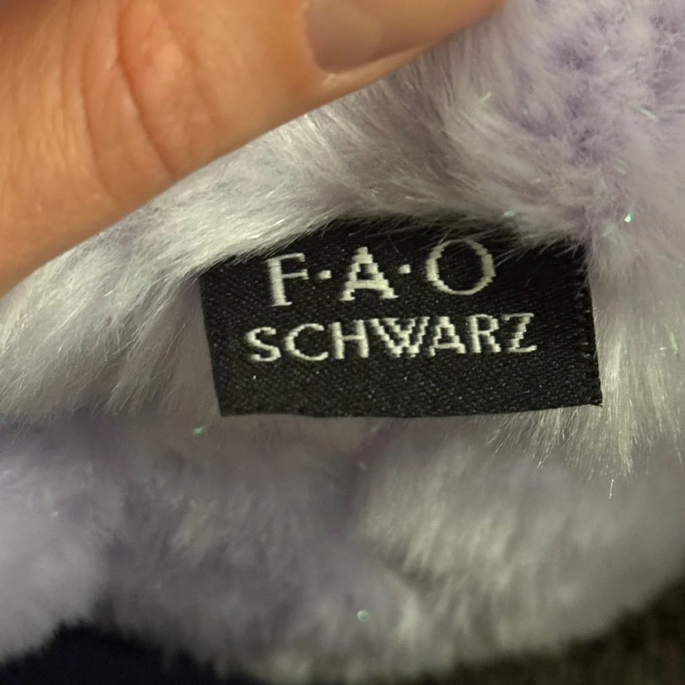 FAO Schwarz Sparklers Plush Sloth Stuffed Animal Lavender Purple Glitter Sparkle